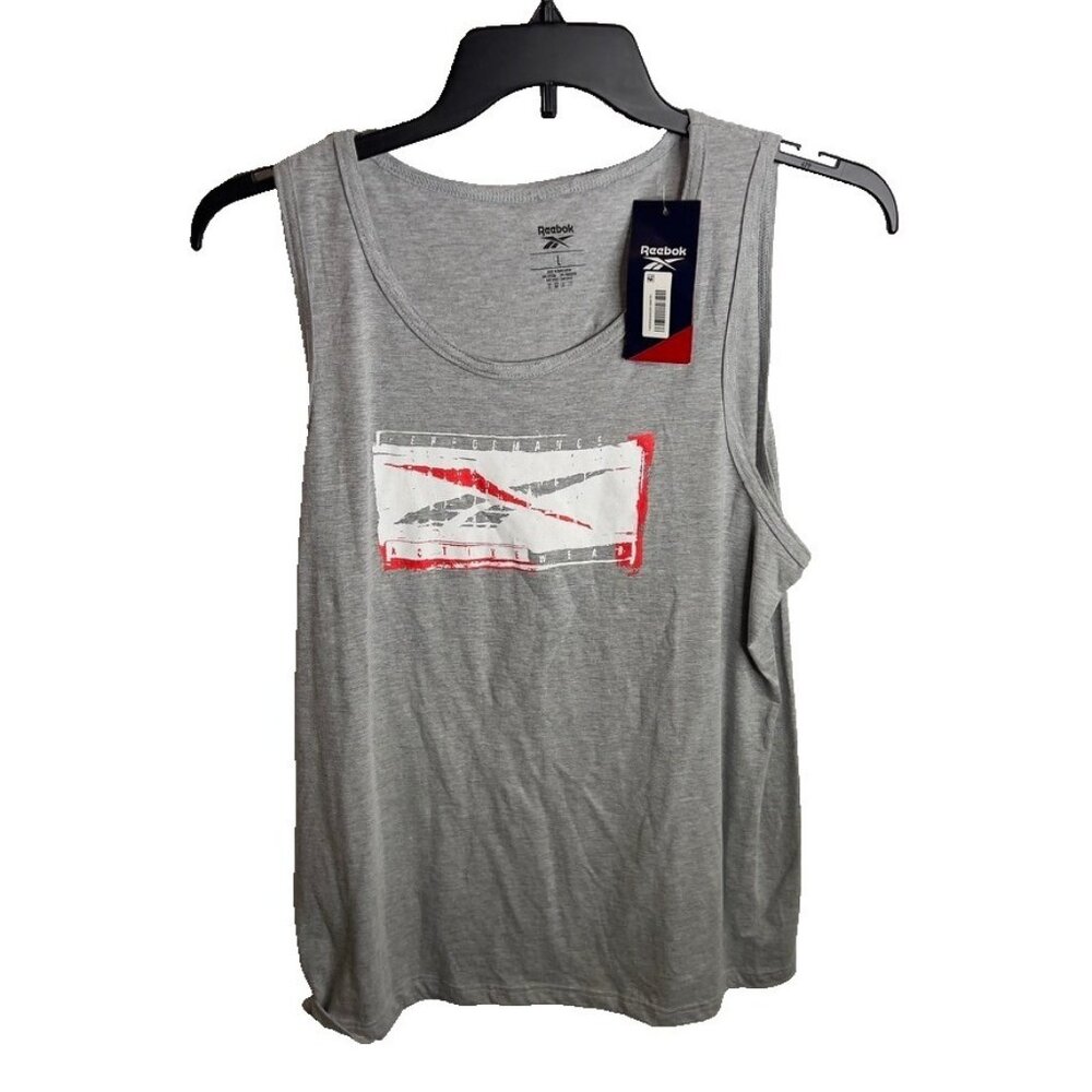 Reebok Men's Graphic Tank Top - Heather Grey Size XL - Picture 2 of 7